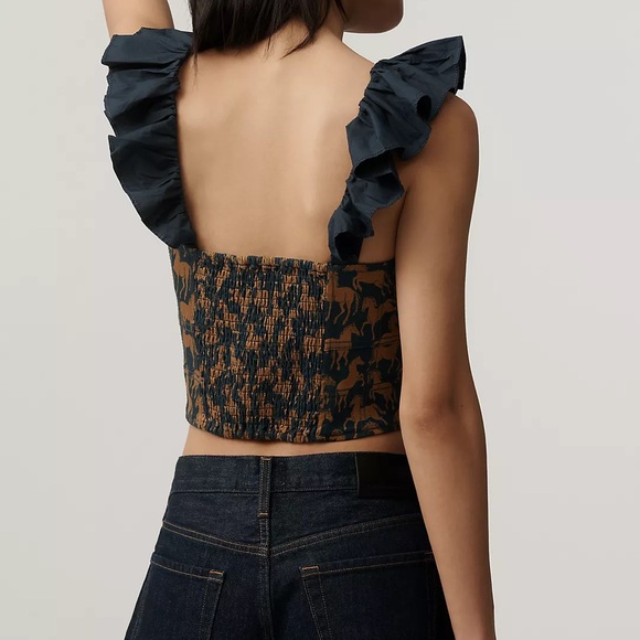 Maeve Flutter-Sleeve Crop Blouse - Picture 2 of 6